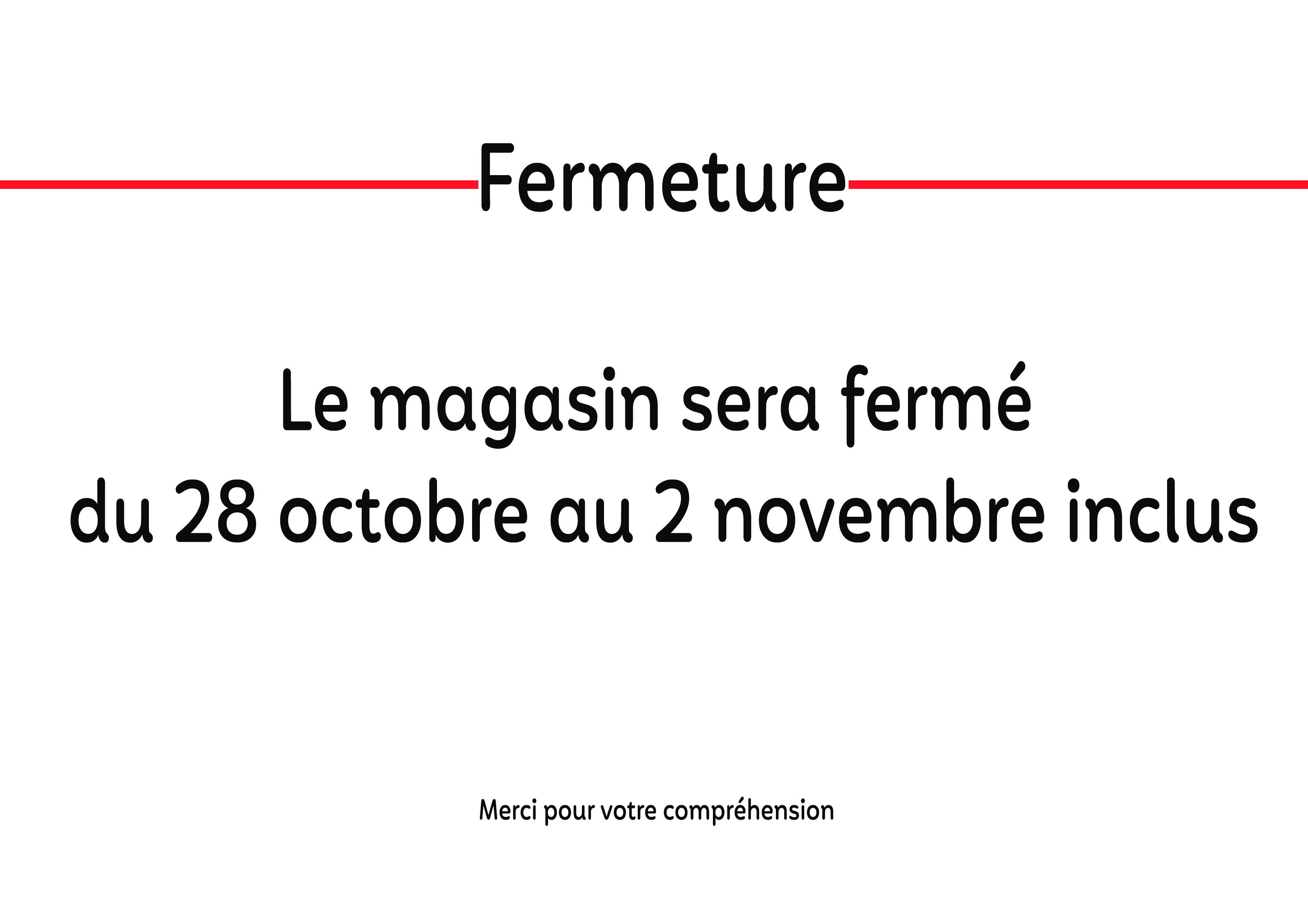 Fermeture magasin