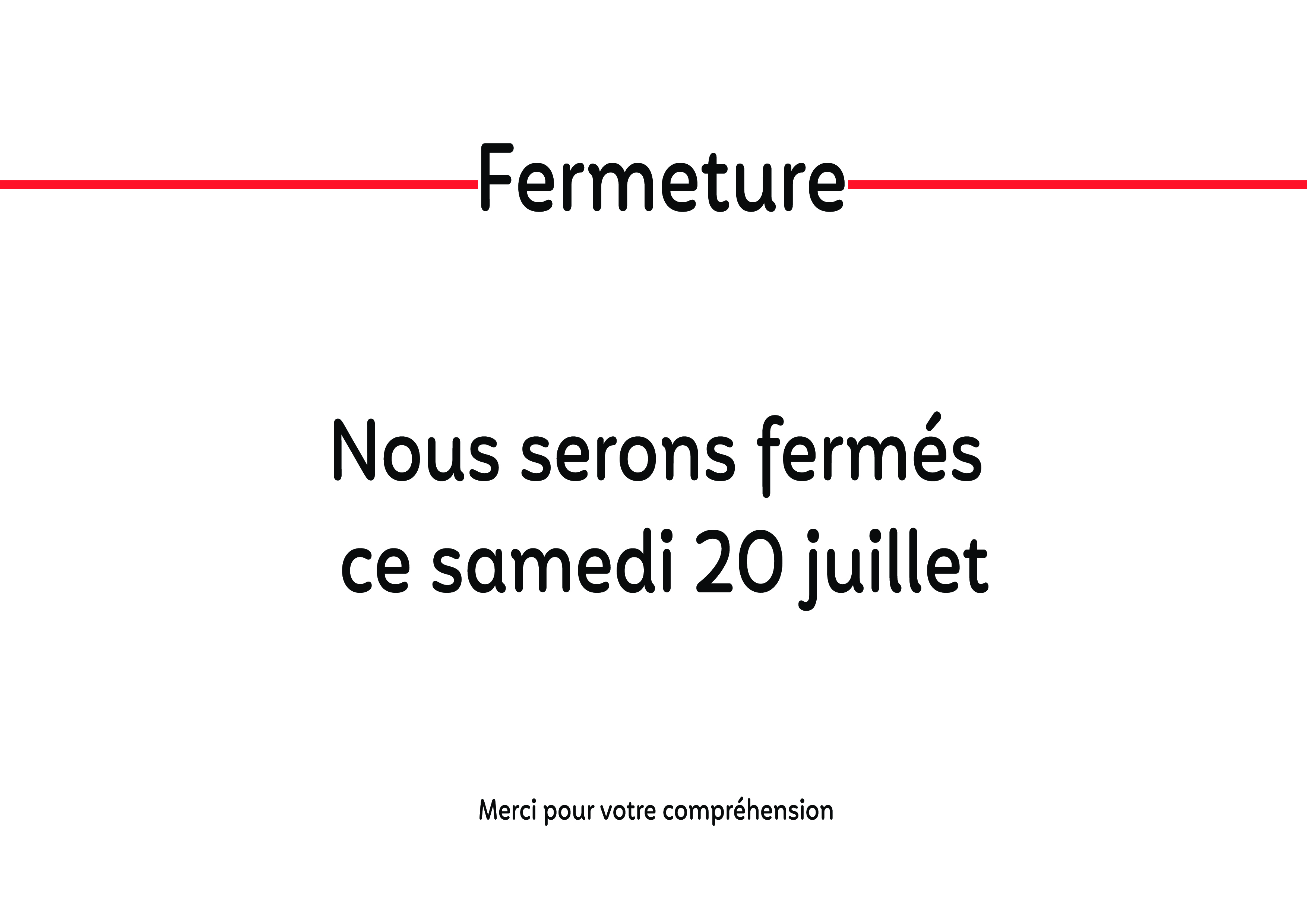 Fermeture magasin